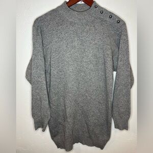 Bullock’s Town & Travel‎ 100% Cashmere Gray Button-Detail Women's Sweater Small